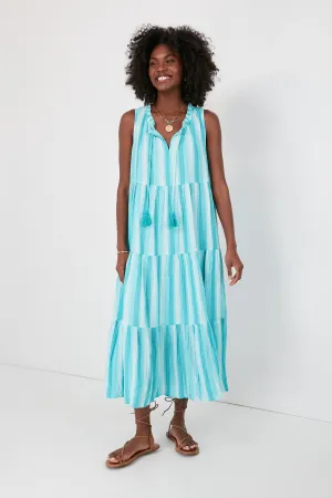 Aquamarine Stripe Salty Paloma Caftan