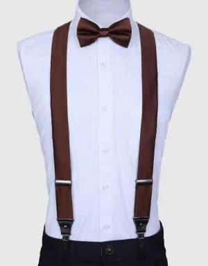 Satin Strap Suspenders Bow Tie Set