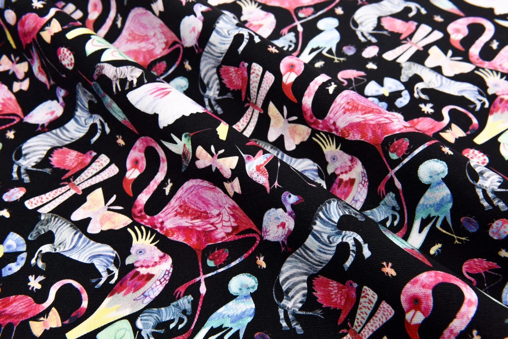 100% Cotton Half Panama Printed Fabric / Canvas printed Fabric /  Flamingo Digital Print  Fabric