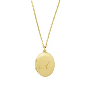 14k Oval Personalized Locket Necklace