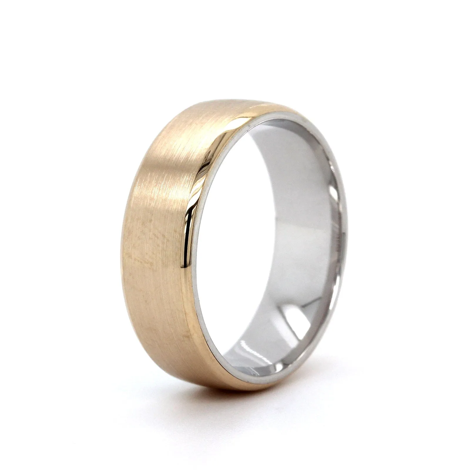 14K Two-tone Satin Band