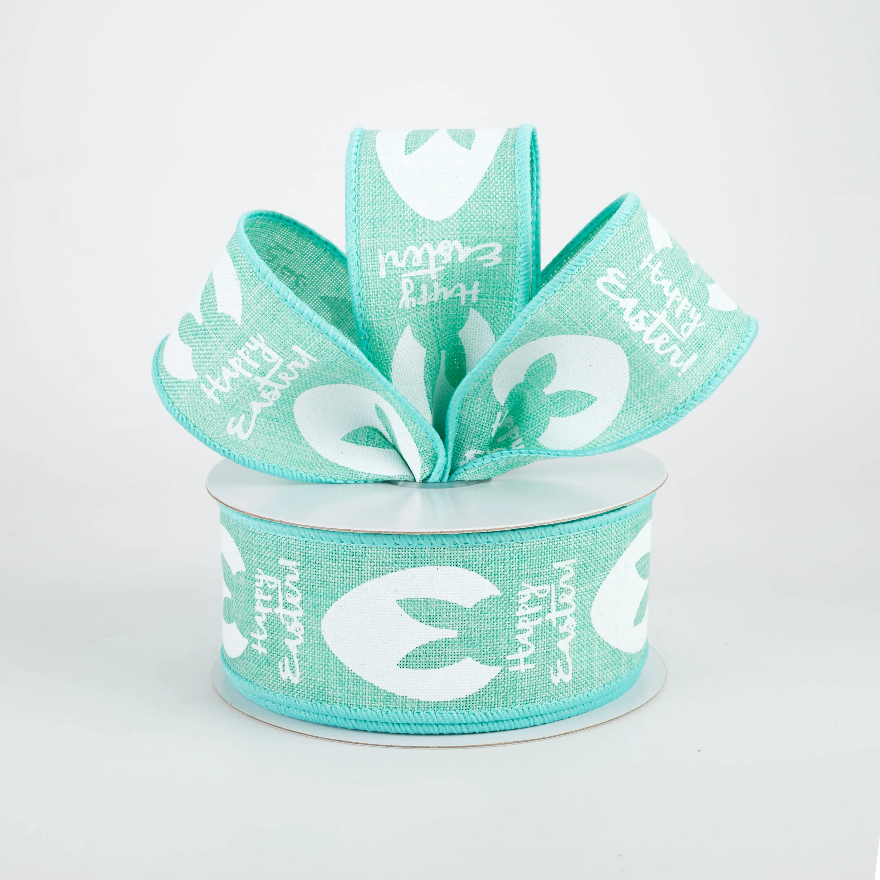 1.5" Bunny Ear Eggs Ribbon: Aqua Mint (10 Yards)