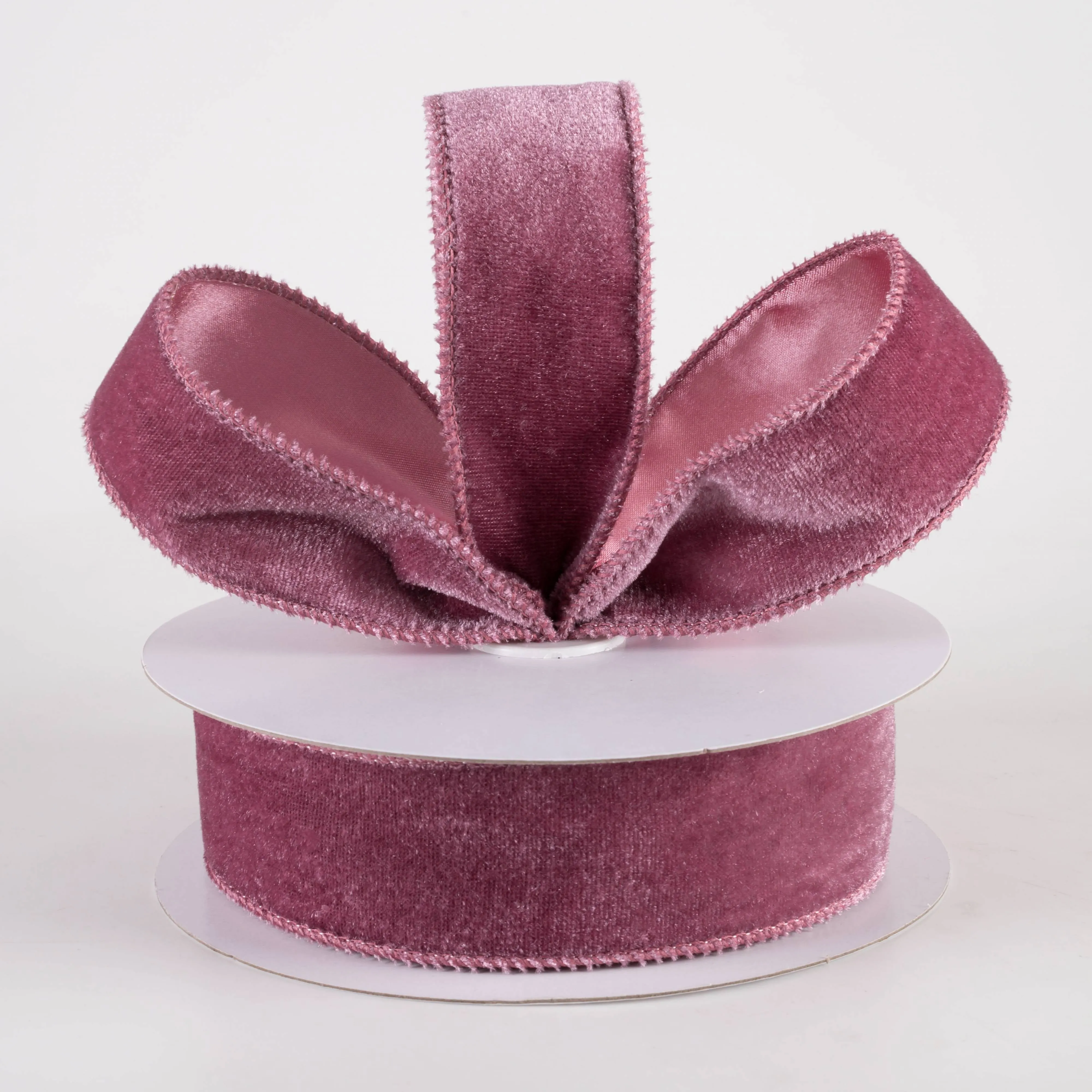 1.5" Deluxe Velvet Satin Backing Ribbon: Dusty Rose (10 Yards)