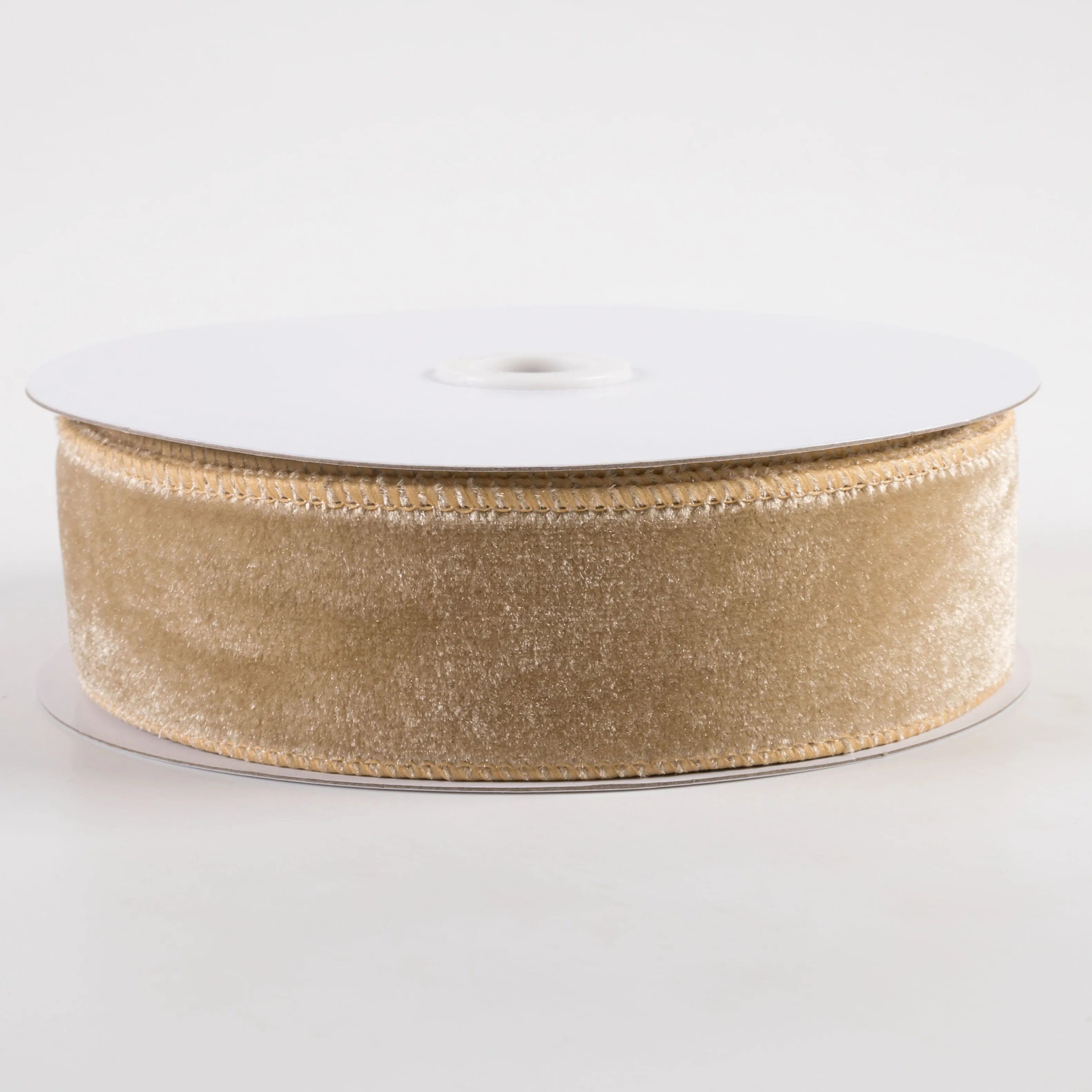 1.5" Deluxe Velvet Satin Backing Ribbon: Taupe (10 Yards)