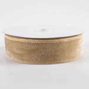 1.5" Deluxe Velvet Satin Backing Ribbon: Taupe (10 Yards)