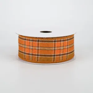 1.5" Fall Plaid Ribbon: Rust & Brown (10 Yards)