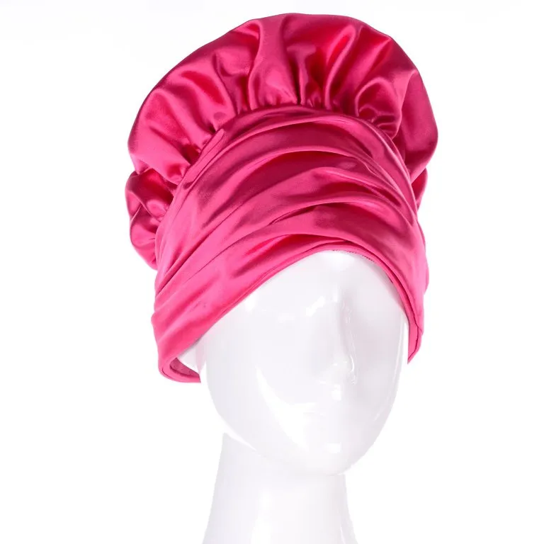 1960s Pink Satin Structured Tall Vintage Statement Hat from Nicholas Ungar Boutique