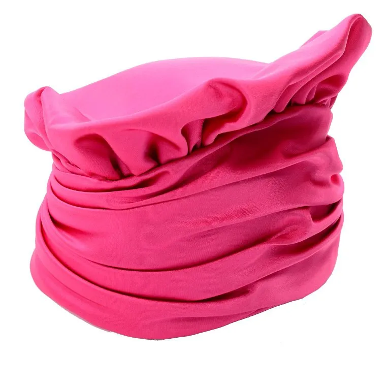 1960s Pink Satin Structured Tall Vintage Statement Hat from Nicholas Ungar Boutique