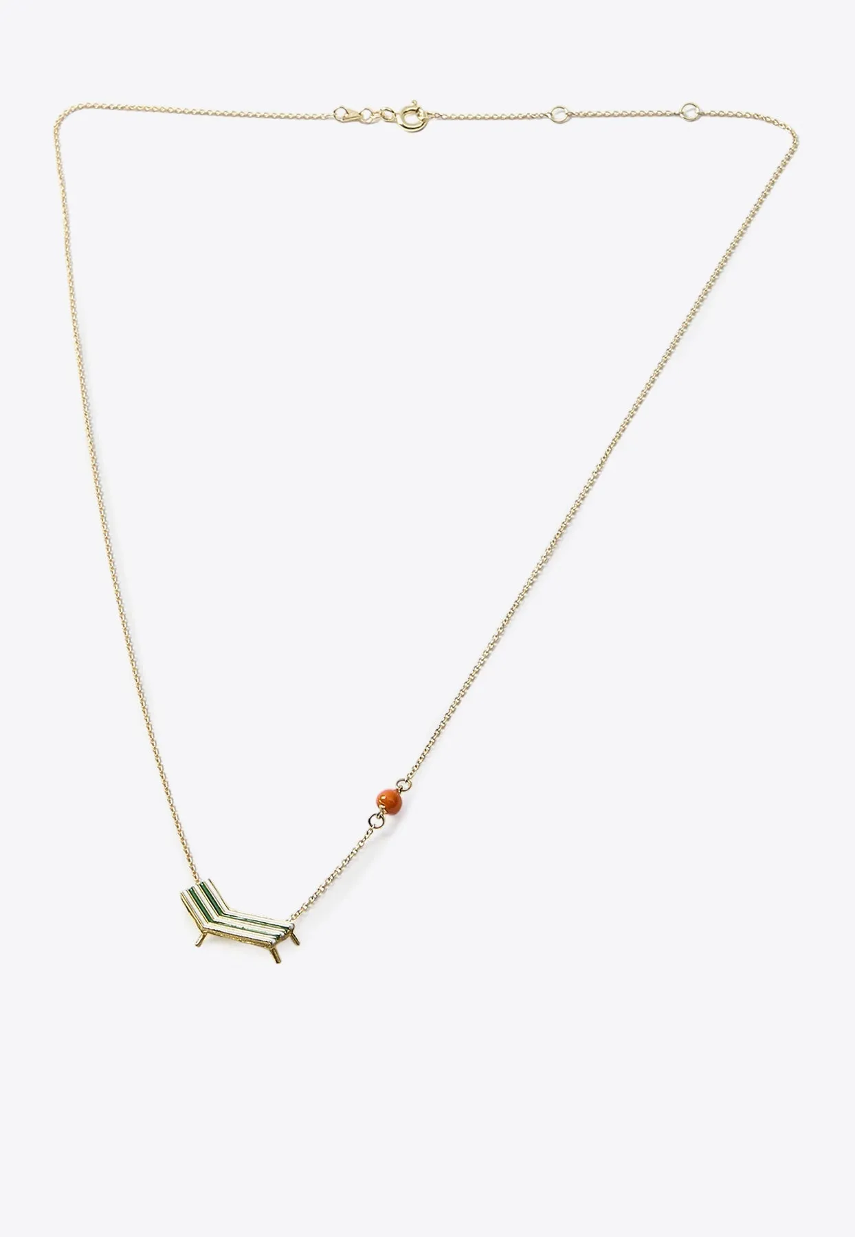 9-Karat Yellow Gold Beach Chair Necklace