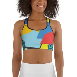 90s Color Block Sports Bra