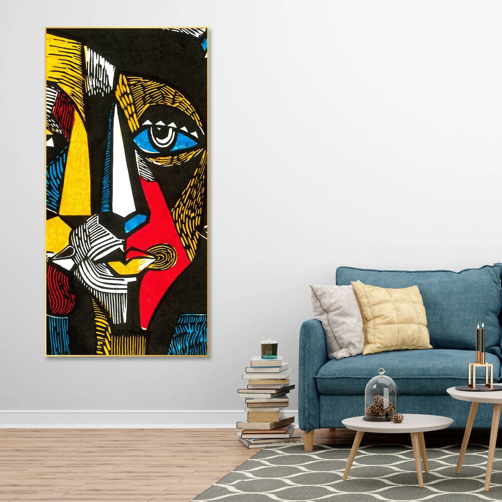 Abstract Faces Floating Canvas Wall Painting