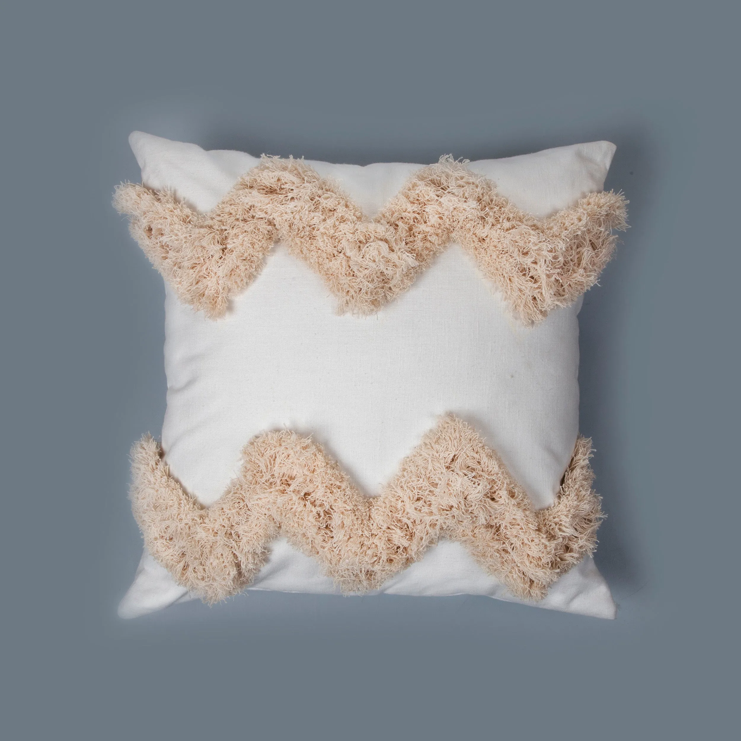 All White And Earthy Fray 01 Cushion Cover