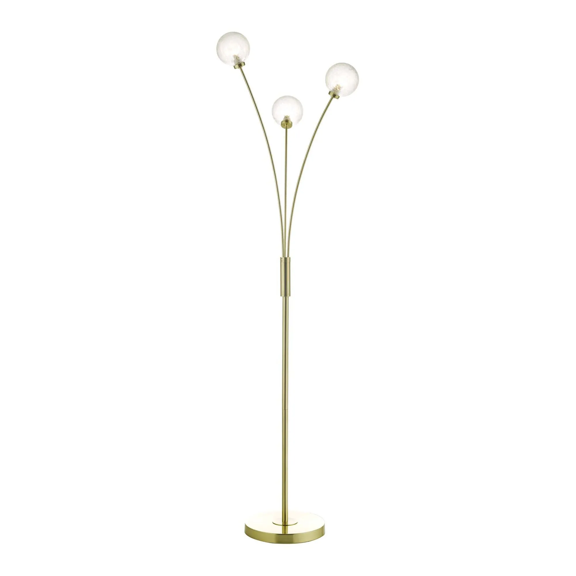 Avari 3 Light Floor Lamp Satin Brass/Satin Nickel Glass G9