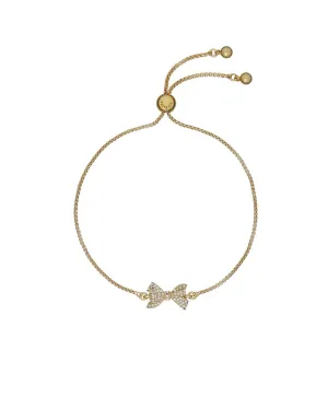 Barset Crystal Bow Adjustable Gold