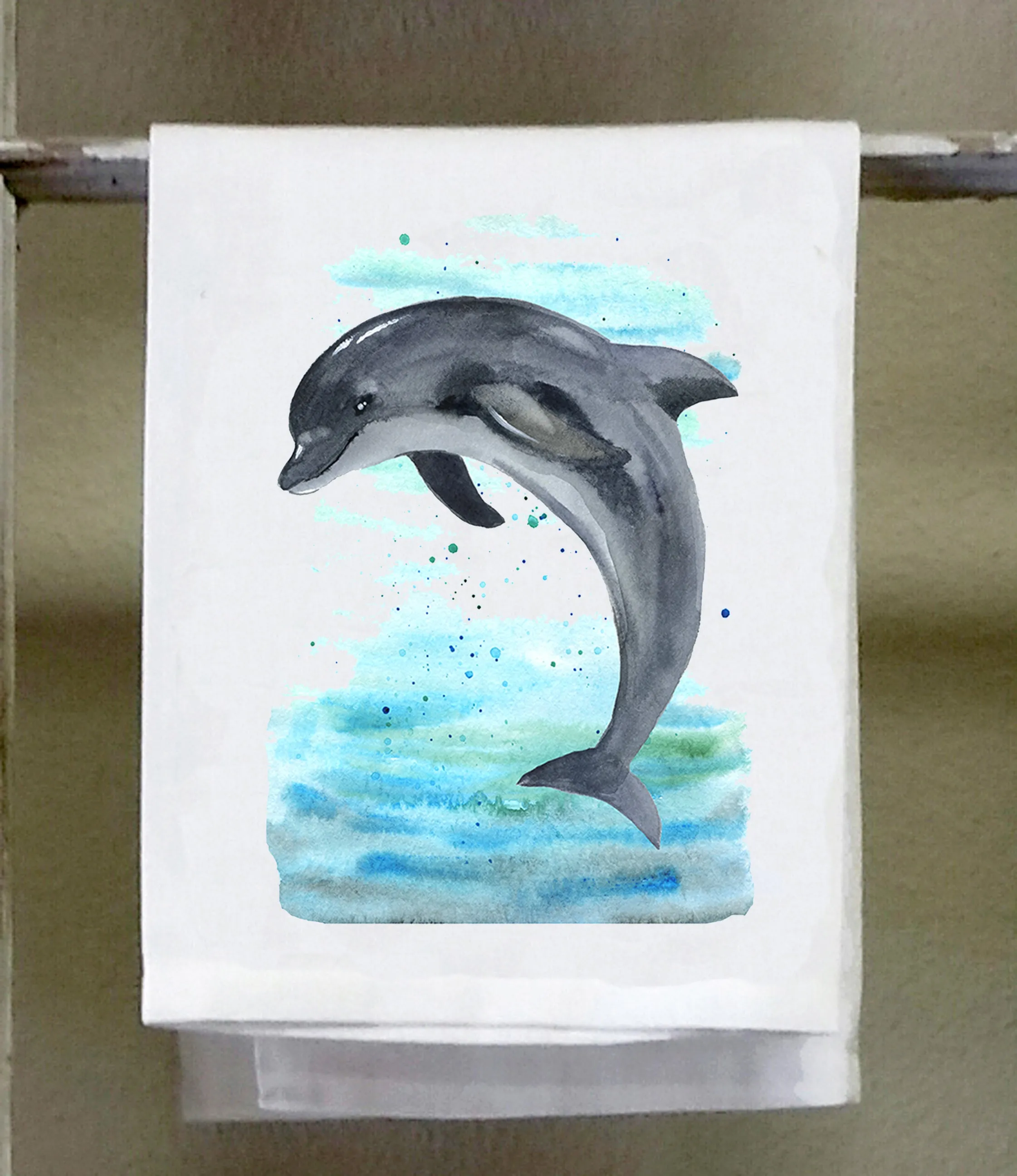 Beach, Dish Towel, Dolphins, Left or right