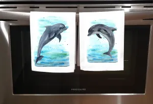 Beach, Dish Towel, Dolphins, Left or right