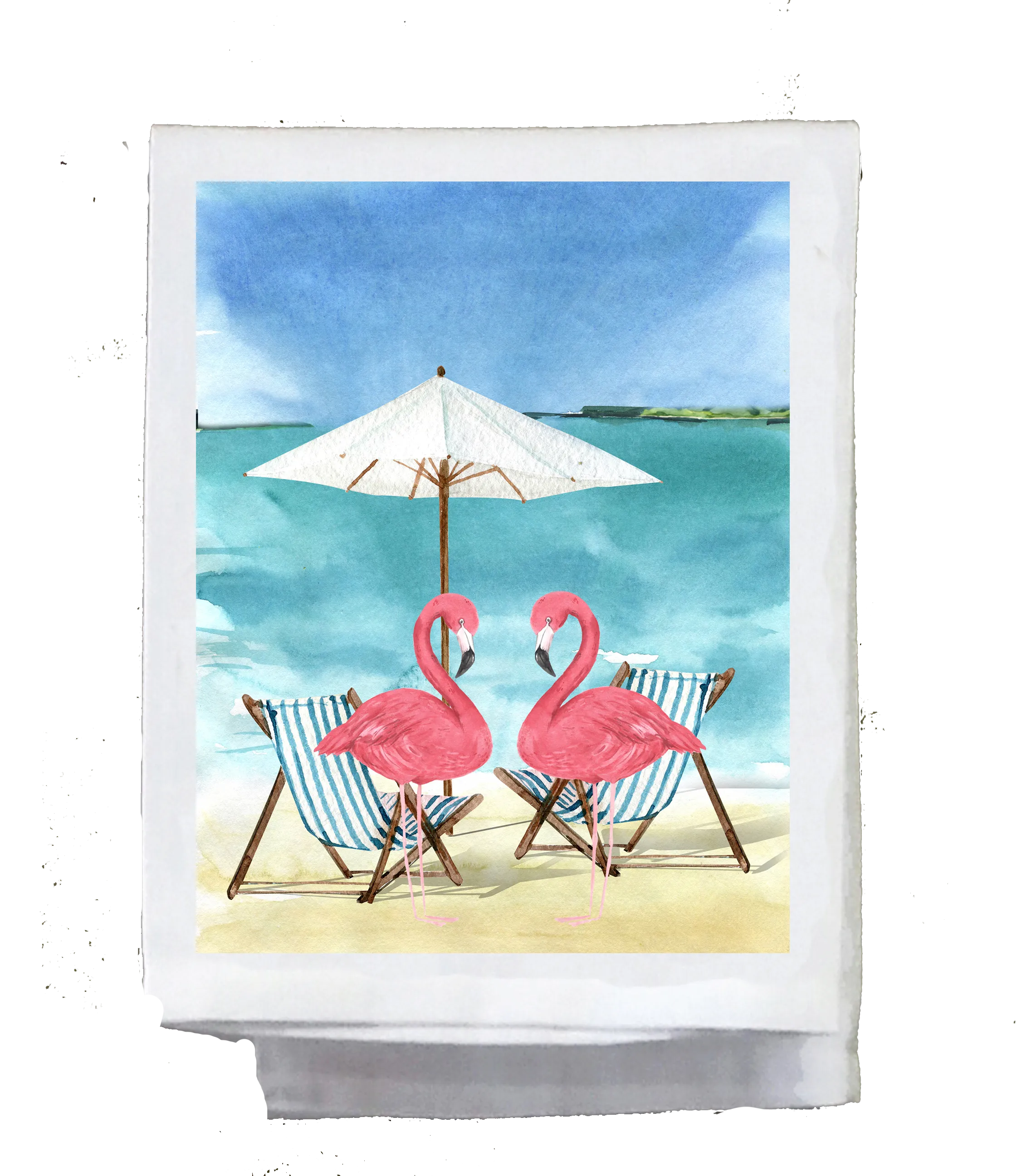 Beach, Flamingos on Beach