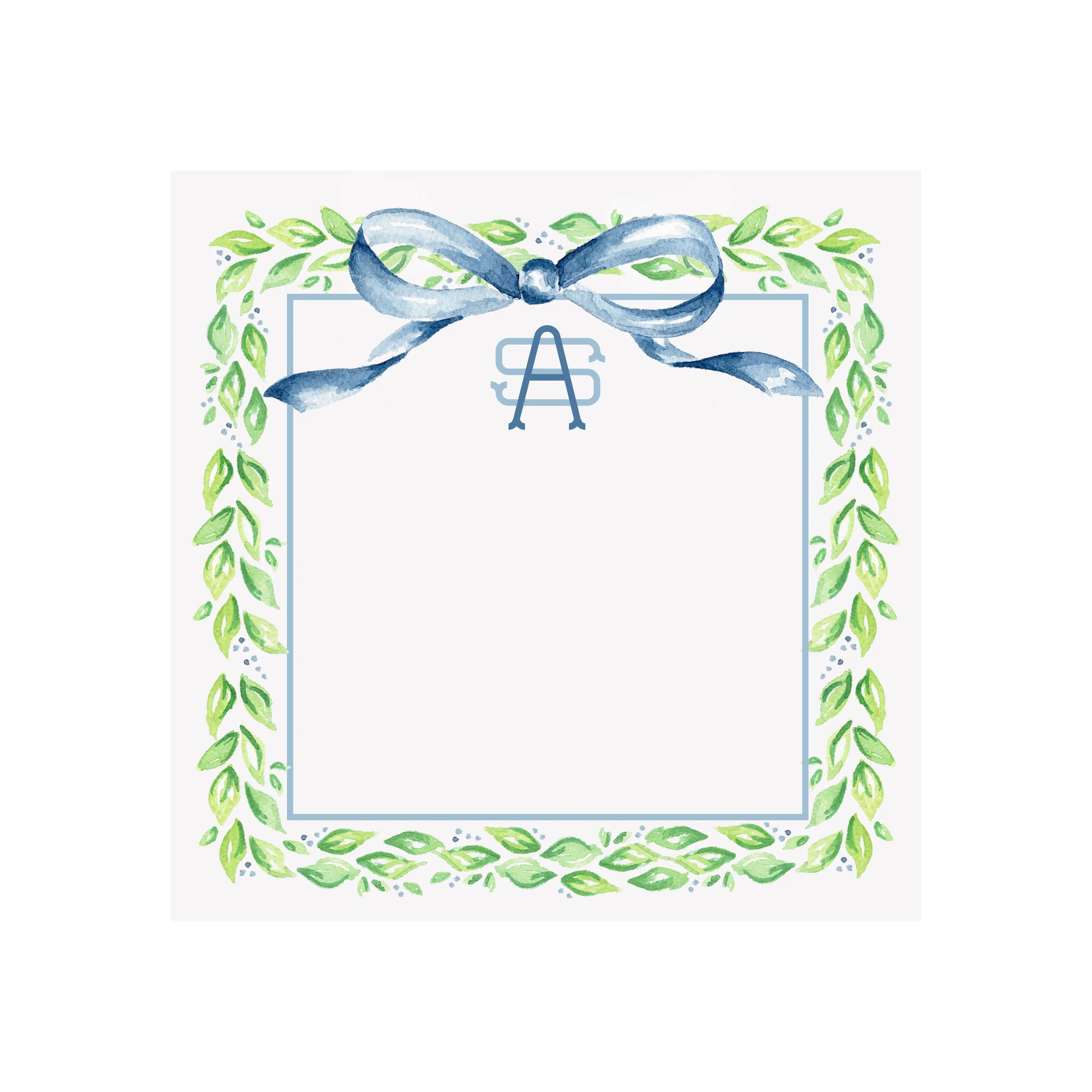 Boxwood Garland Holiday Notepad- Personalized