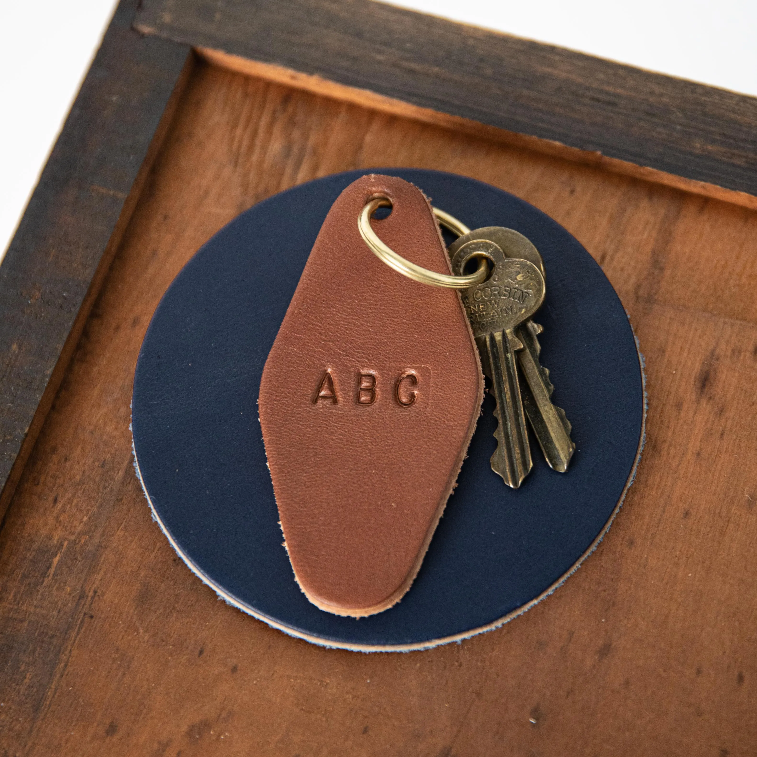 Brown Circle Key Fob