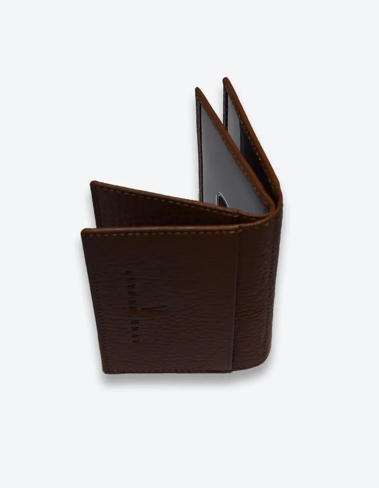 Chocolate Leather Card Holder