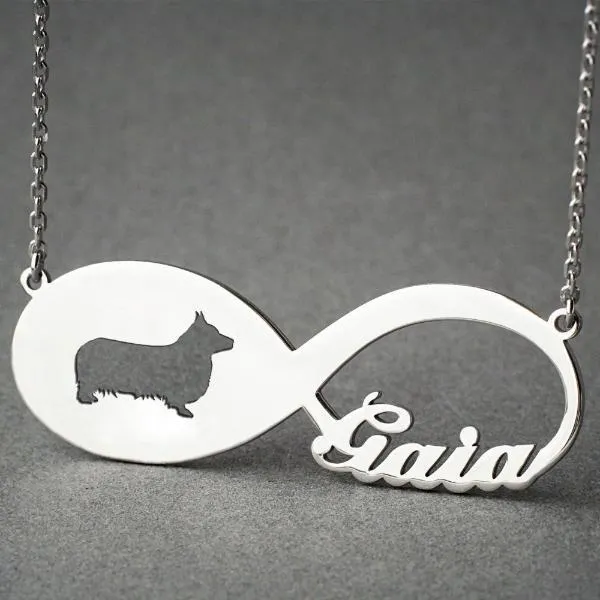 Corgi Infinity Necklace (Personalized)