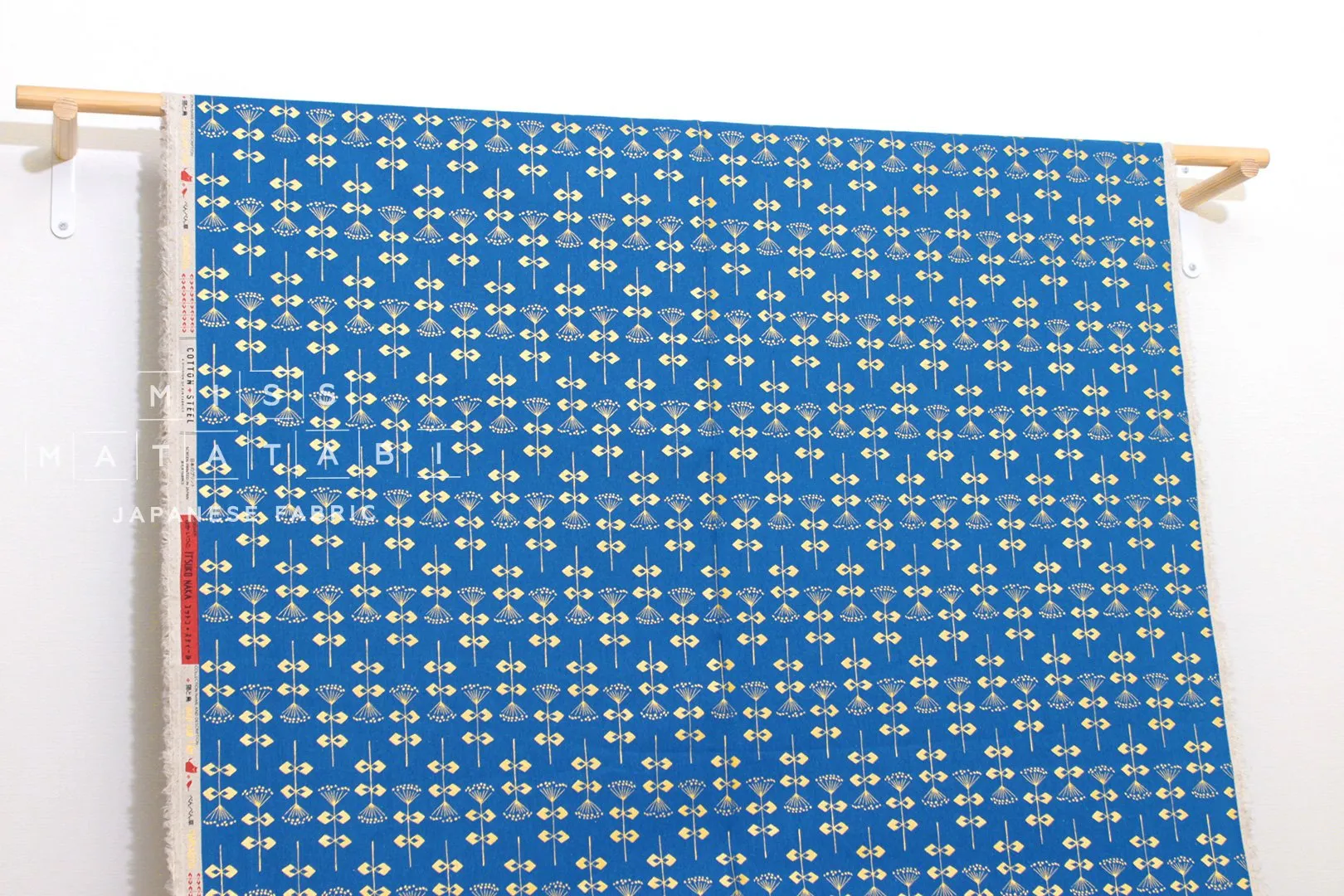 Cotton   Steel Neko and Tori Canvas - Penpengusa - blue metallic