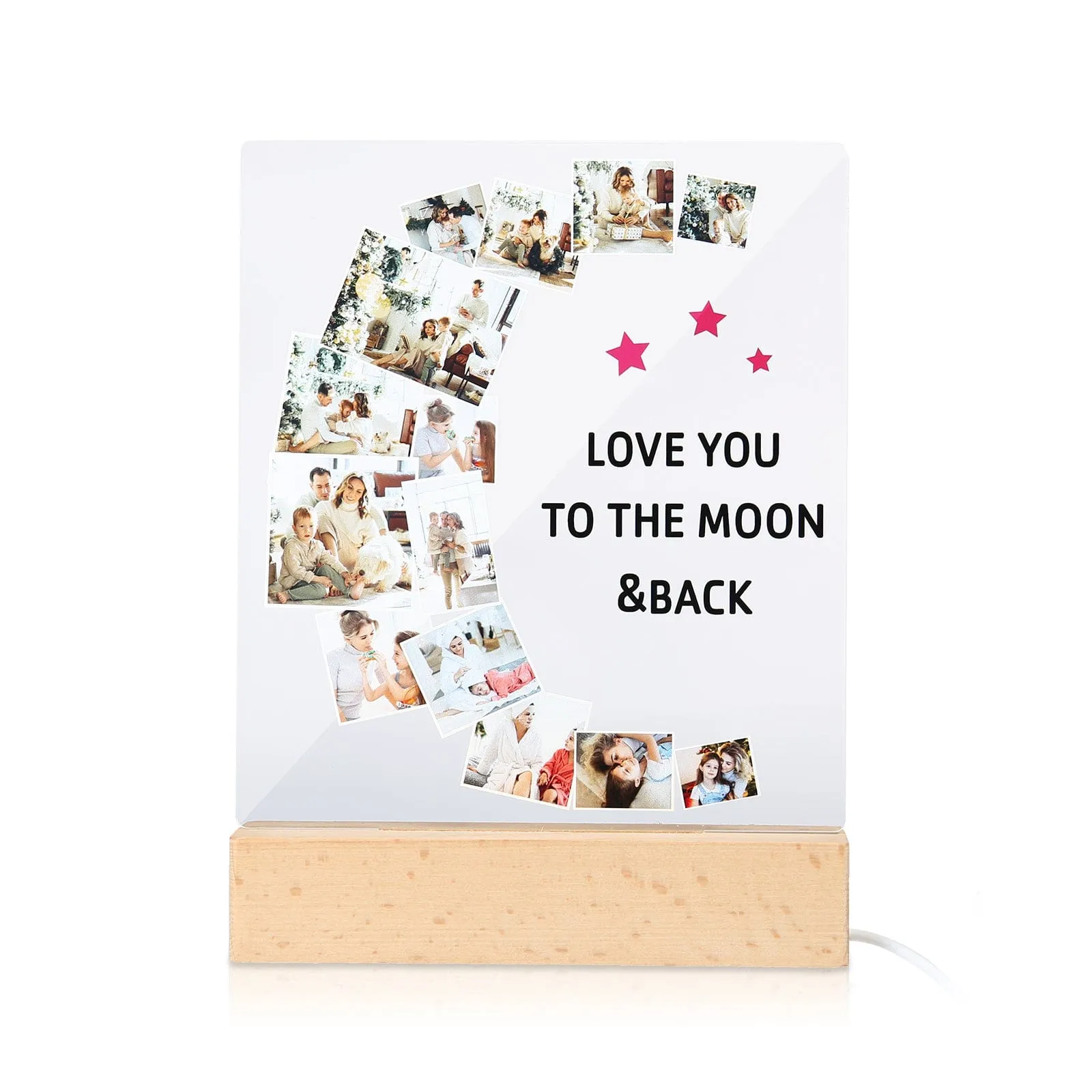 Create a cherished memory - "I Love You To The Moon And Back" with a luxurious Custom Photo Night Light