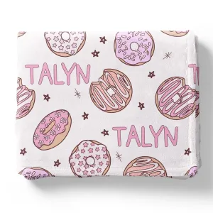 Donut Shop Personalized Kids Blanket | Pink