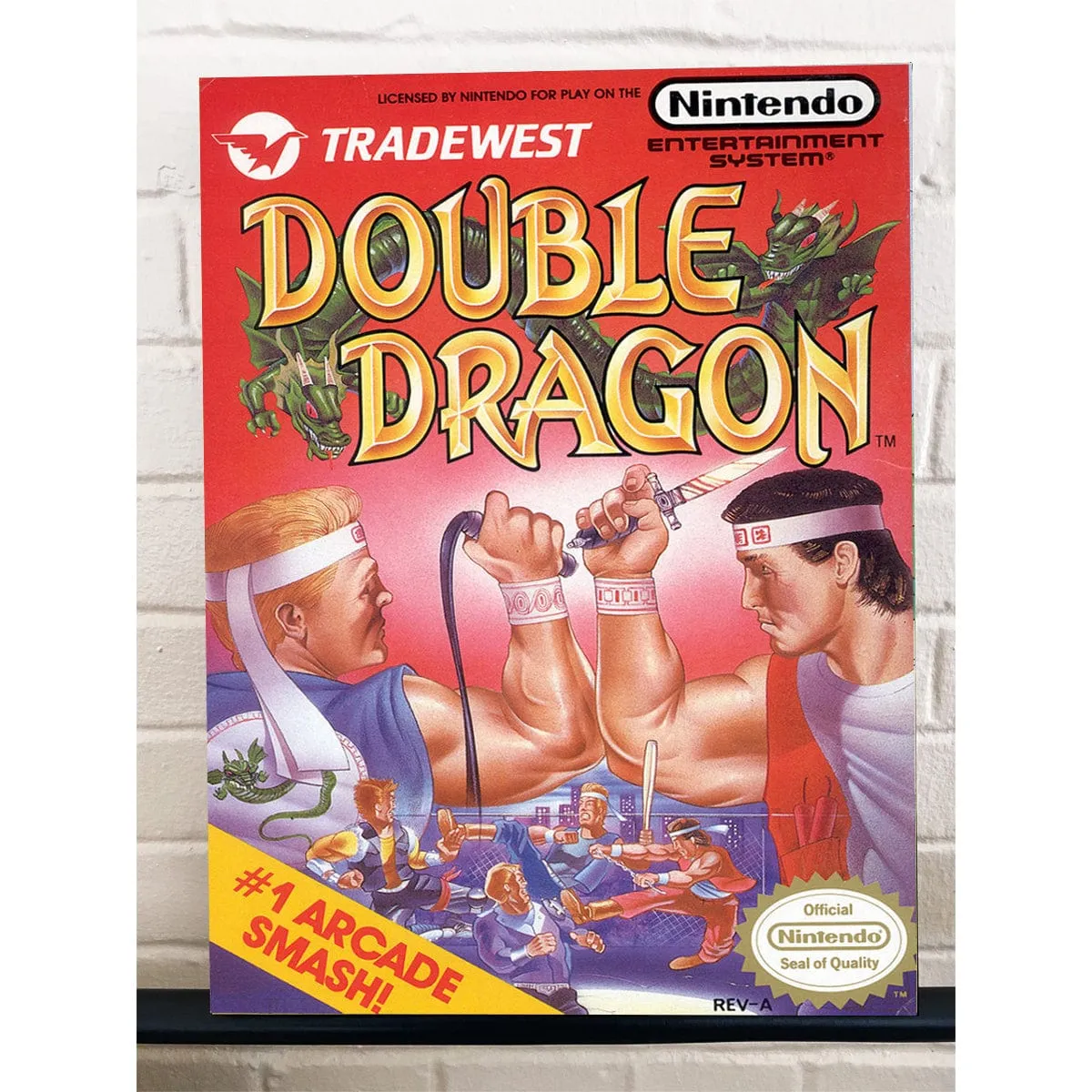 Double Dragon - Nintendo NES Cover Gallery Wrapped Canvas Art 12x16