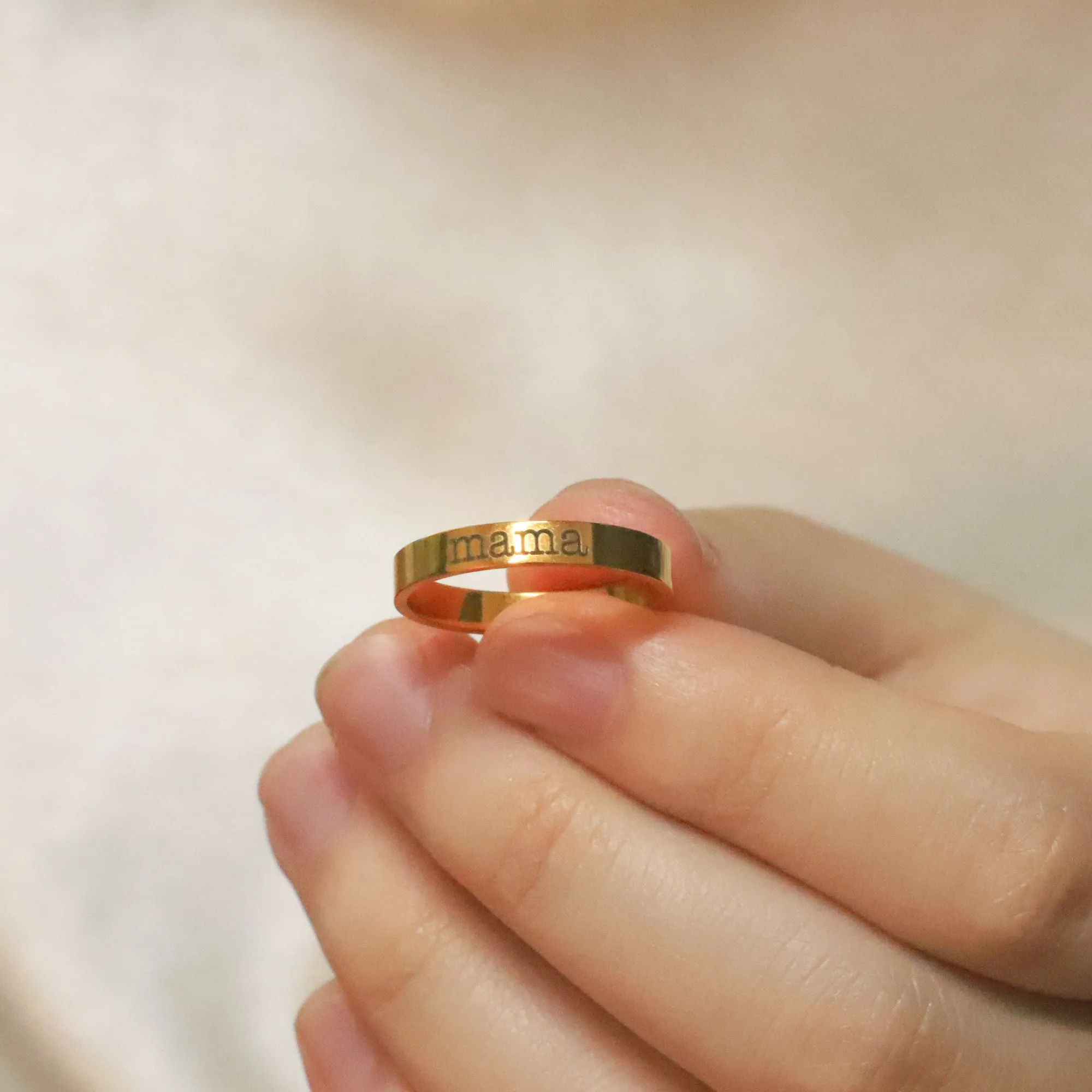 Engraved Stackable Name Ring | 3mm Band