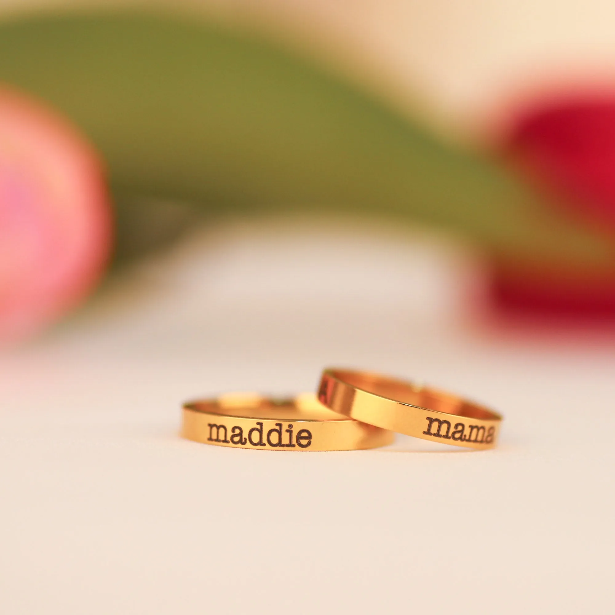 Engraved Stackable Name Ring | 3mm Band