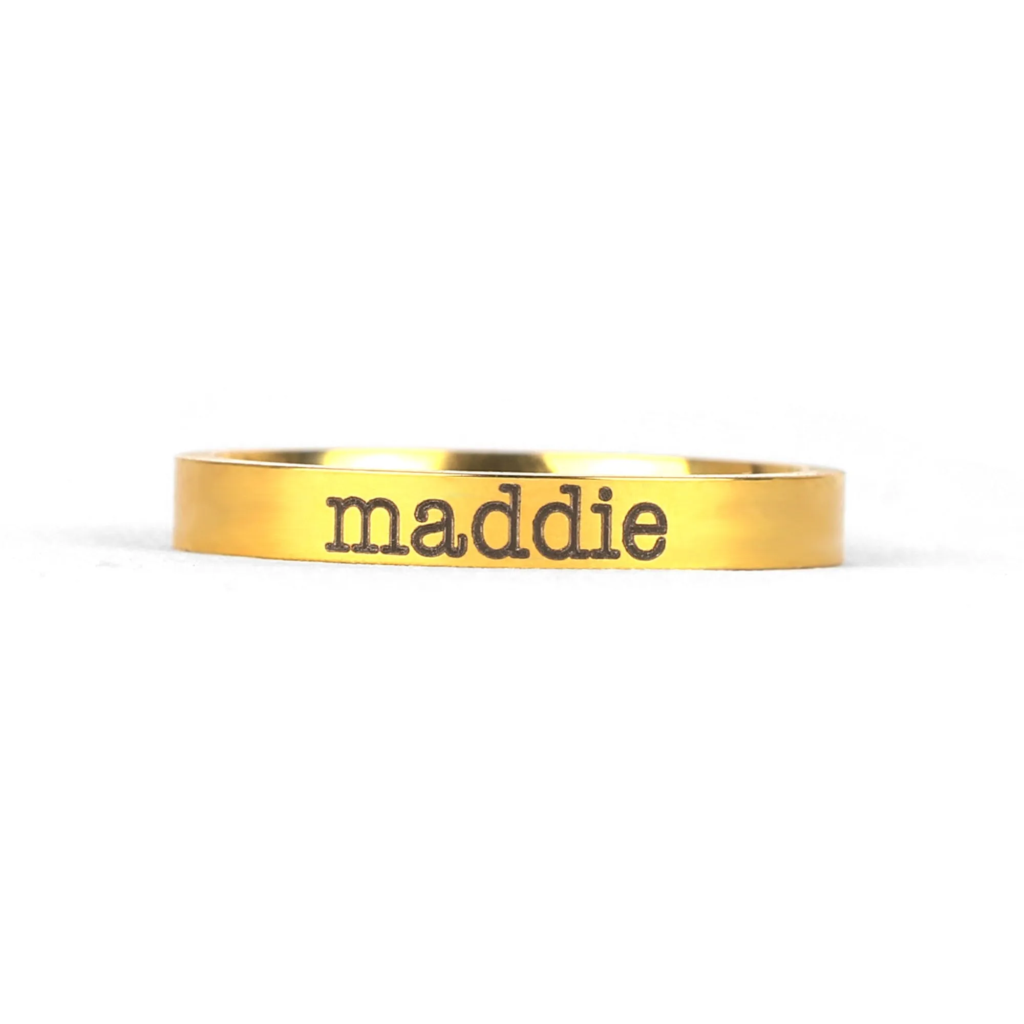 Engraved Stackable Name Ring | 3mm Band