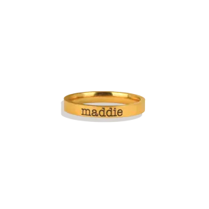 Engraved Stackable Name Ring | 3mm Band