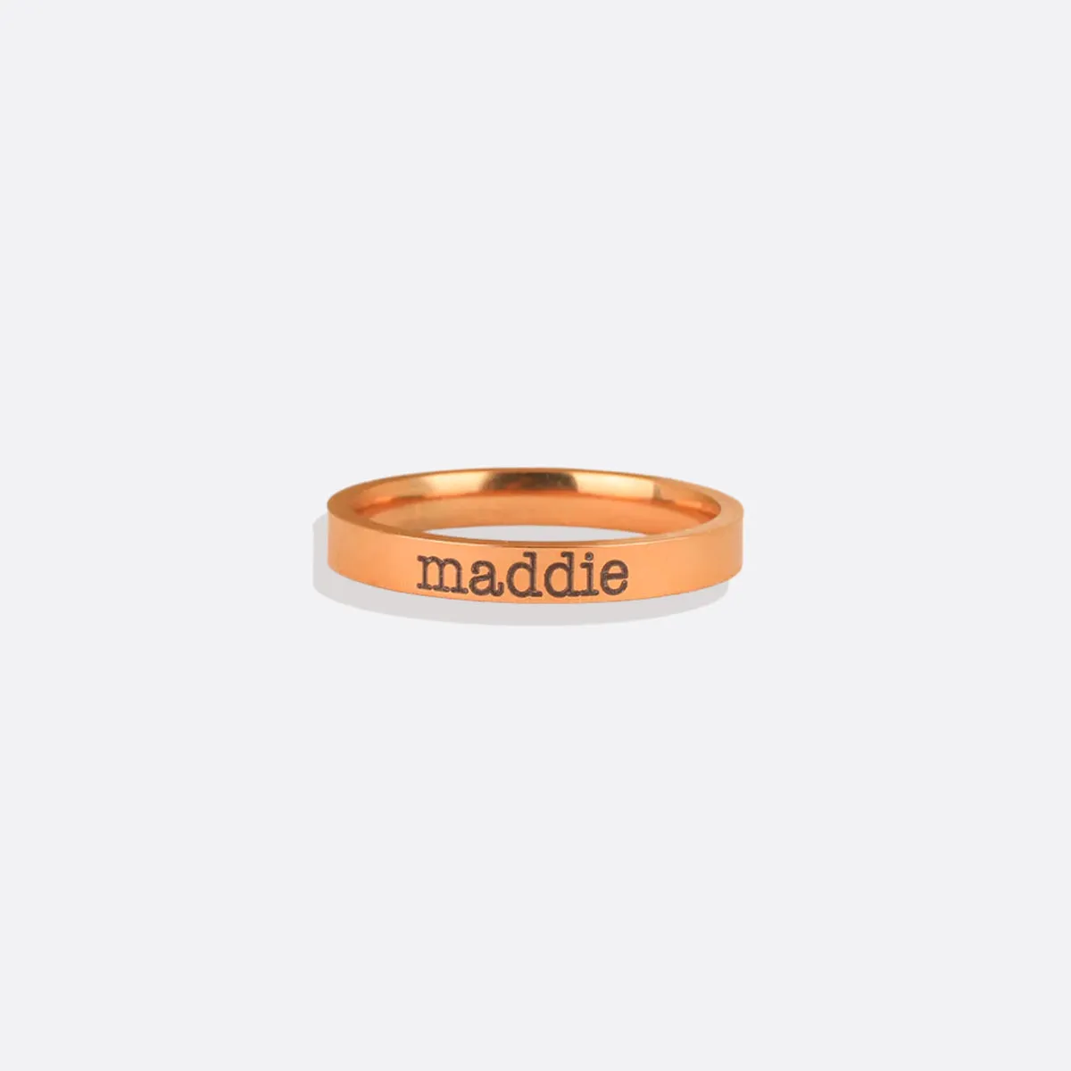 Engraved Stackable Name Ring | 3mm Band