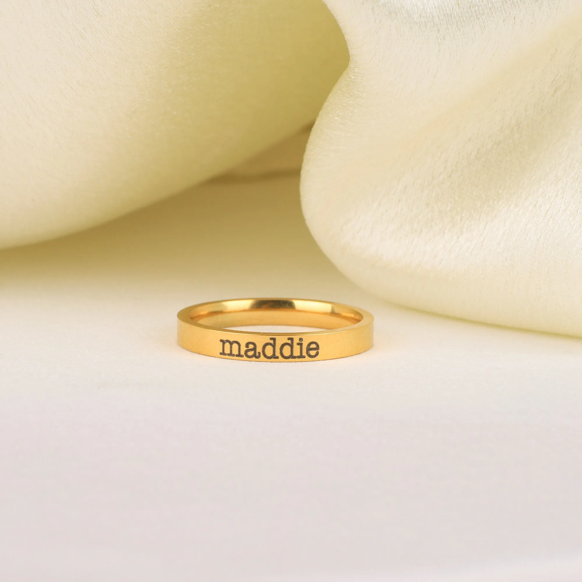 Engraved Stackable Name Ring | 3mm Band