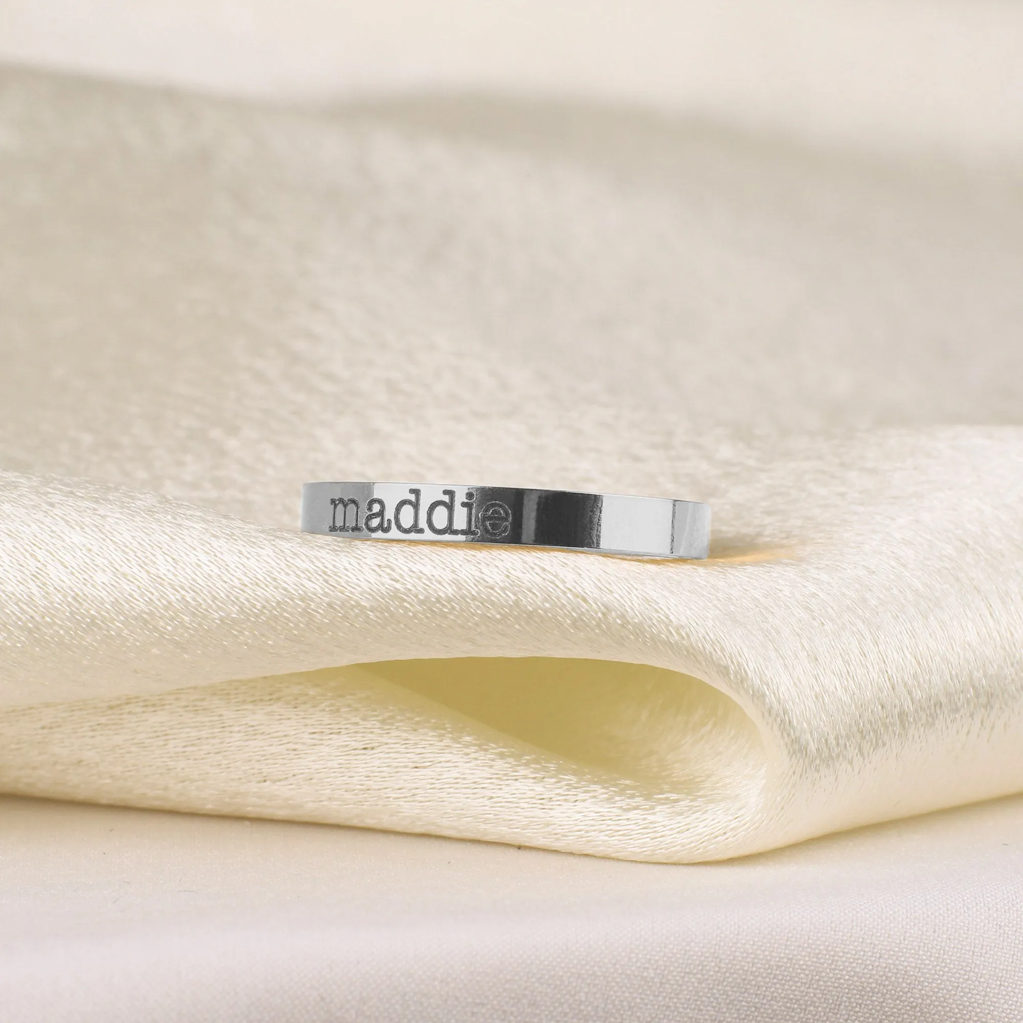 Engraved Stackable Name Ring | 3mm Band