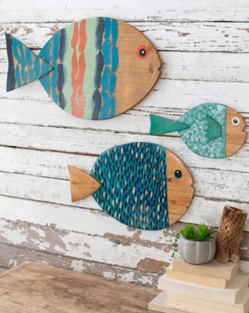 Fish Painted Wall Art - Set of Three