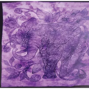 Good Luck Elephant Floral Tapestry