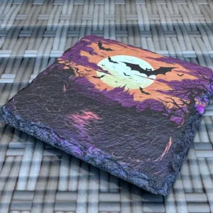 Halloween Slate Coasters - Bats