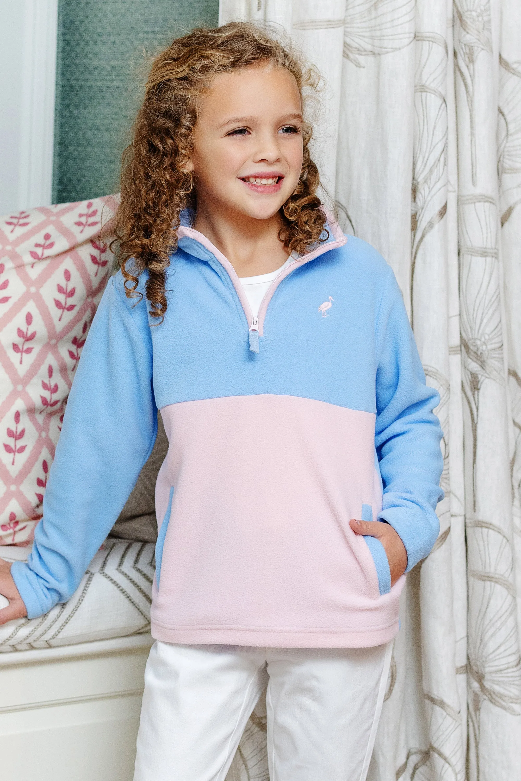 Hayword Half-Zip (Fleece) - Beale Street Blue & Palm Beach Pink with Palm Beach Pink Stork