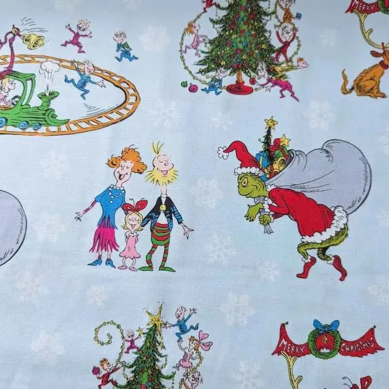 How the Grinch Stole Christmas - Cindy Lou on Light Blue with Snowflakes