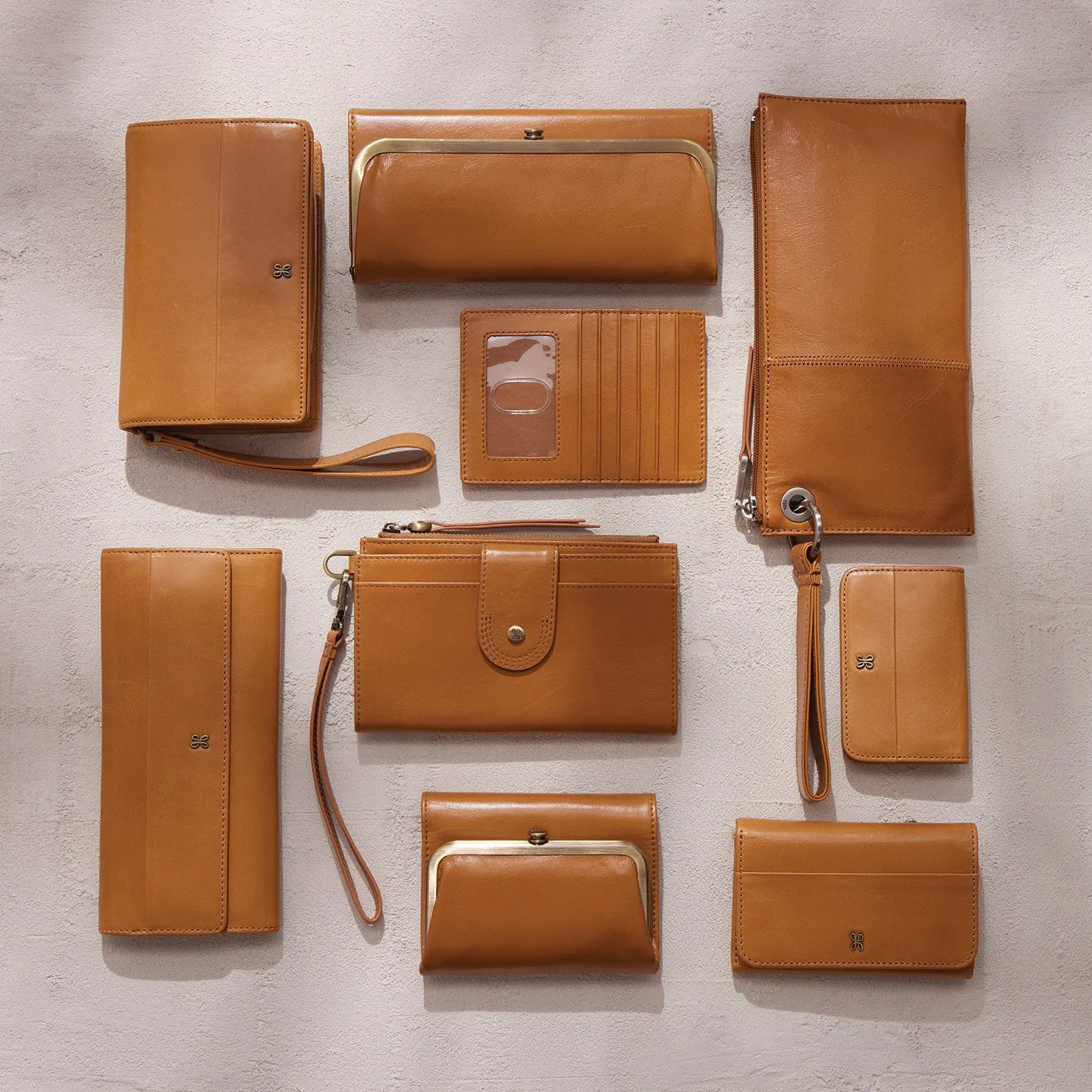 Jill Mini Card Case In Polished Leather - Natural