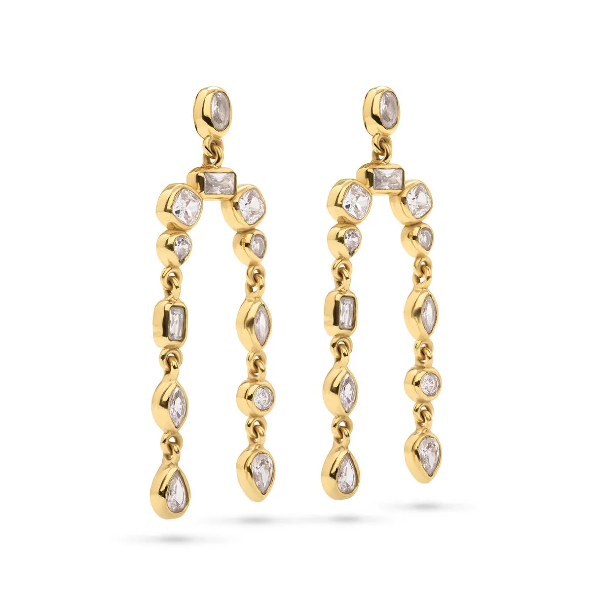 Joie Arc Earrings - Clear Cubic Zirconia