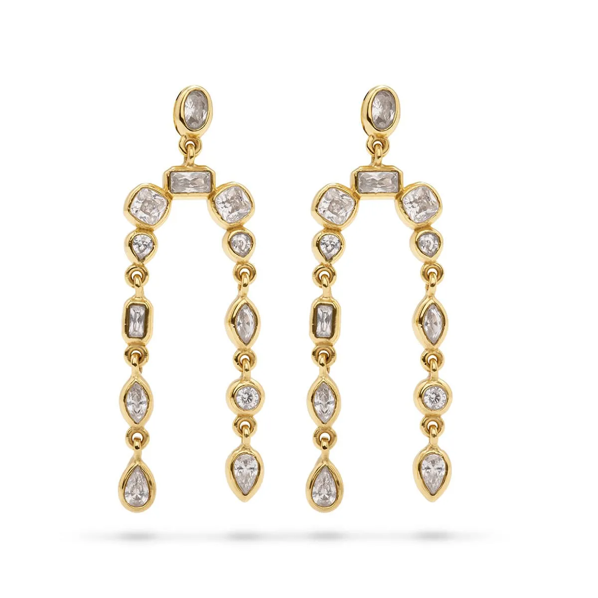 Joie Arc Earrings - Clear Cubic Zirconia