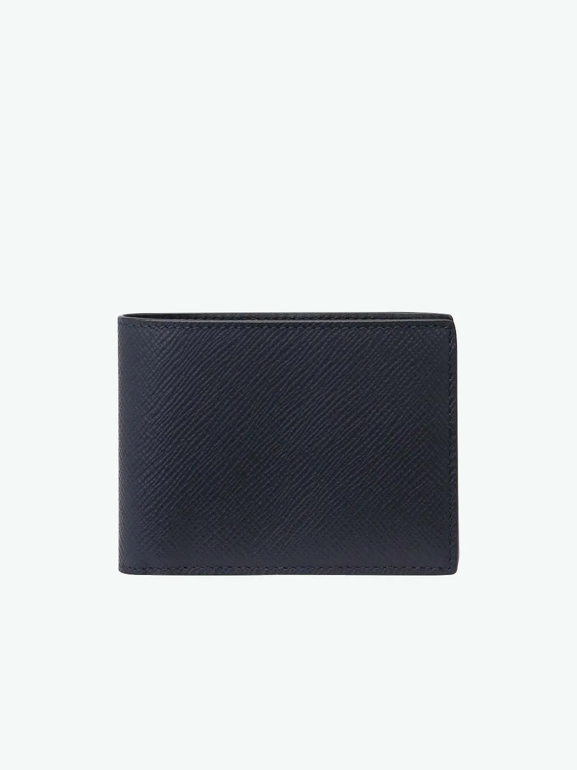 Leather Slim Wallet Navy