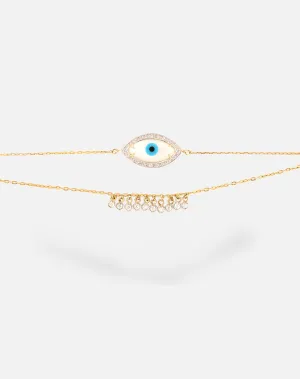 Marquise Evil Eye Bracelet with Both Diamonds