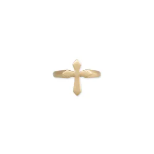 MEN'S SATIN VERTICAL CROSS RING