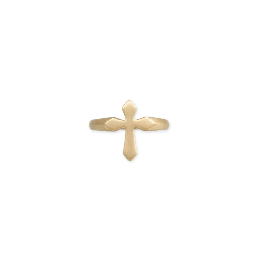 MEN'S SATIN VERTICAL CROSS RING