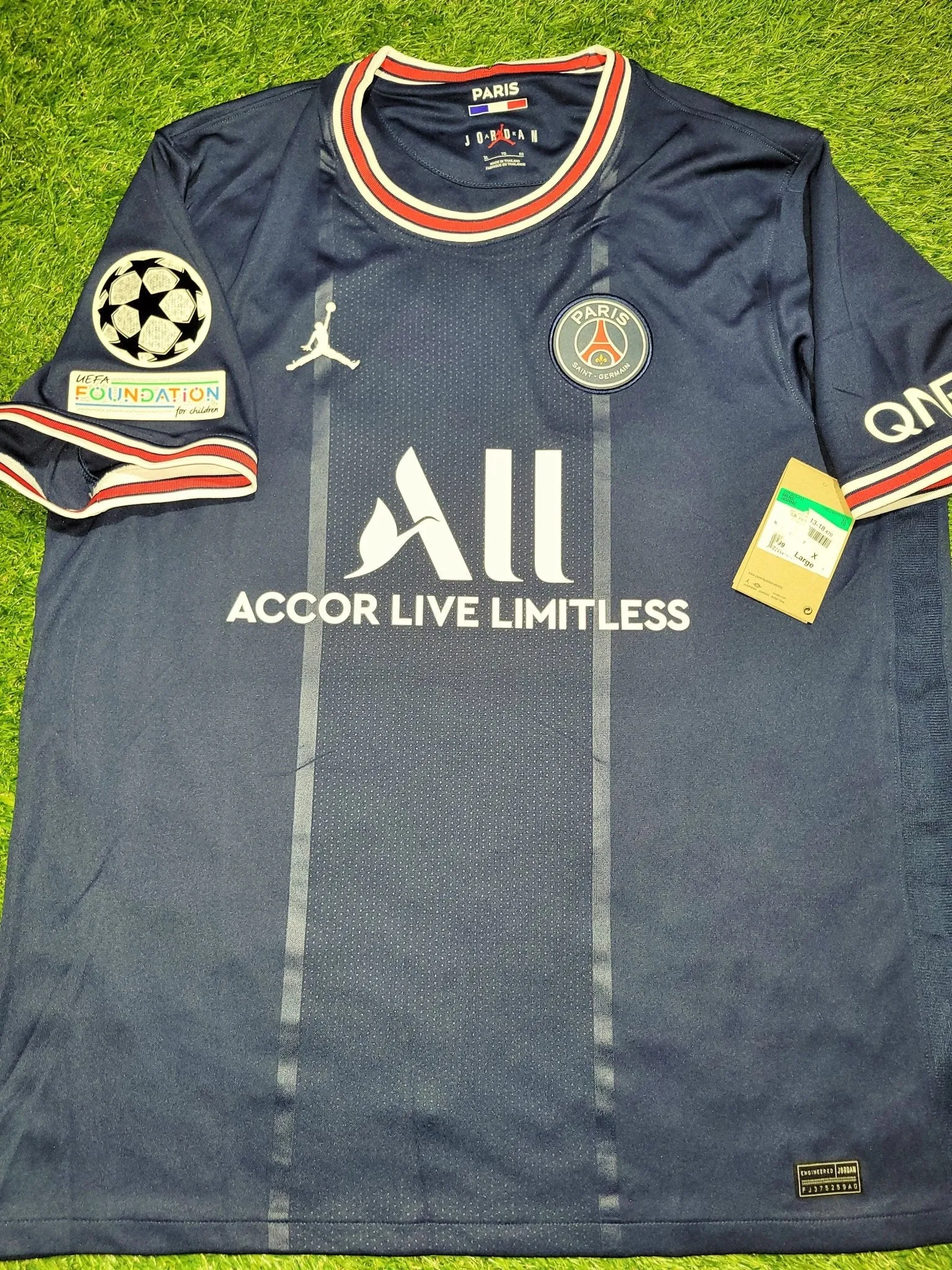 Messi Paris Saint Germain PSG Jordan 2021 - 2022 UEFA DEBUT Home Jersey Camiseta Shirt XL SKU# CV7903-411