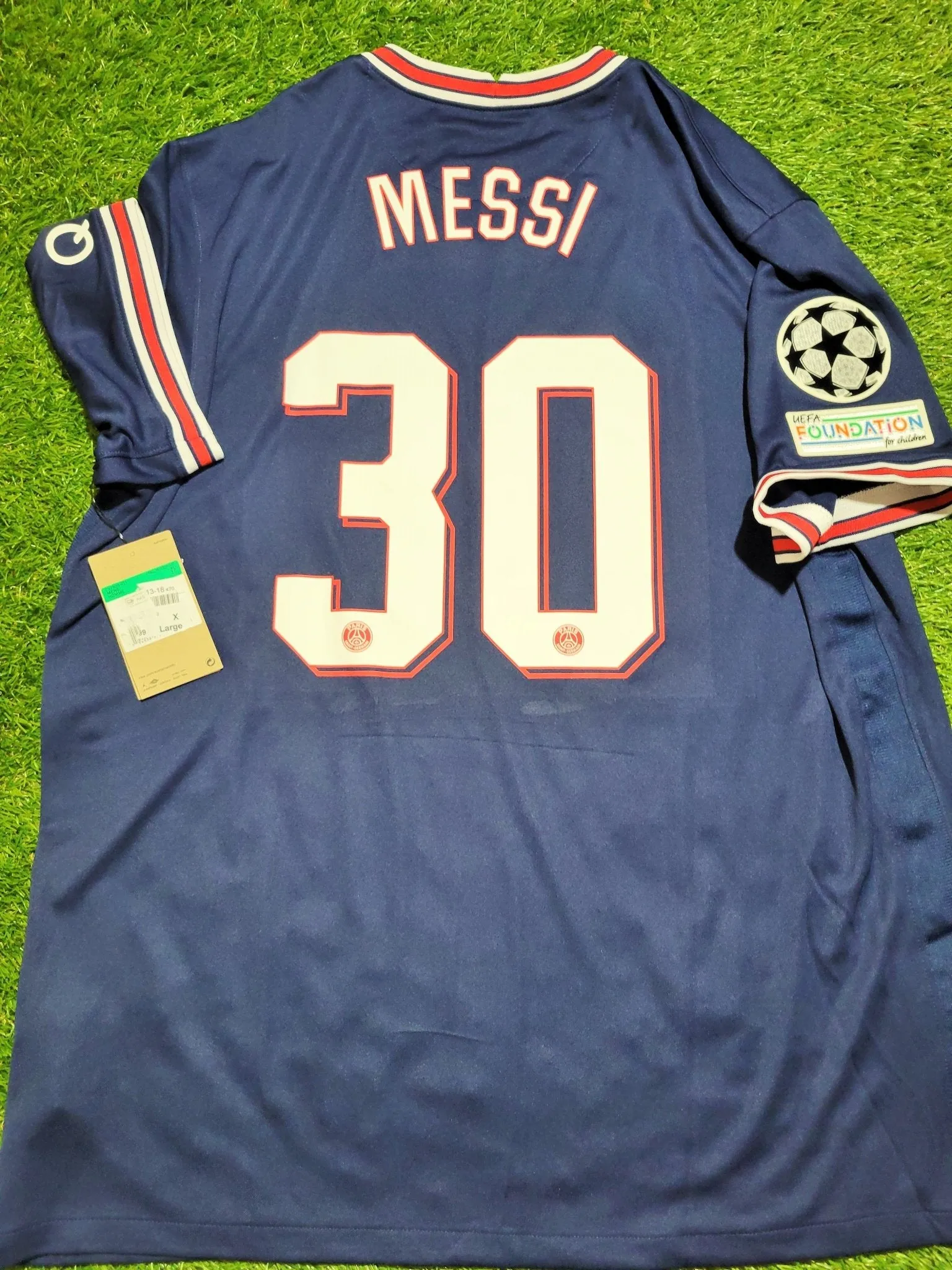 Messi Paris Saint Germain PSG Jordan 2021 - 2022 UEFA DEBUT Home Jersey Camiseta Shirt XL SKU# CV7903-411